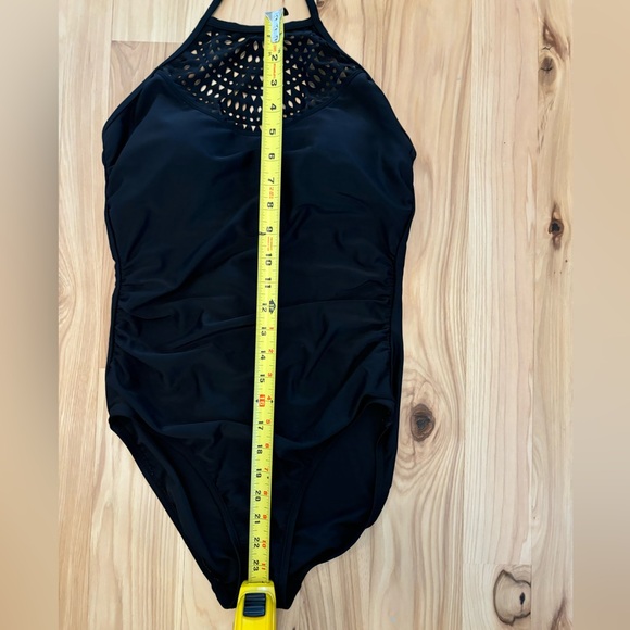 Merona Laser Cut Out Halter Tie One Piece Swimsuit Size Medium - Picture 4 of 7